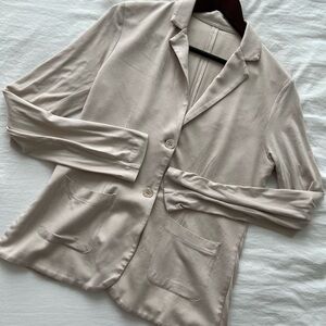 Majestic Filatures Soft Touch Two Button Blazer in Cream